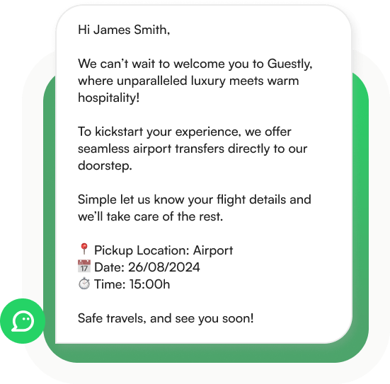 Welcome message